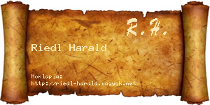 Riedl Harald névjegykártya